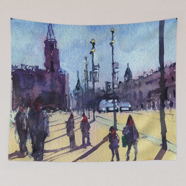 Item preview, St Petersburg watercolour painting impressionist style designed and sold by darrenyeoart.