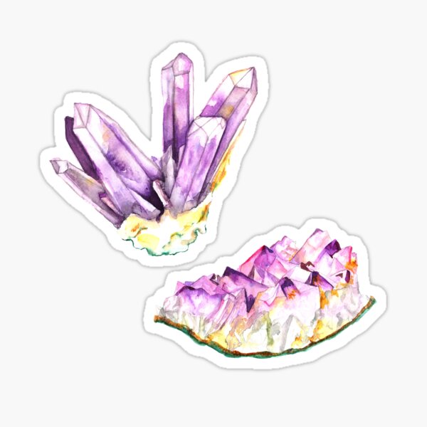 Amethyst Crystal and Geode Sticker