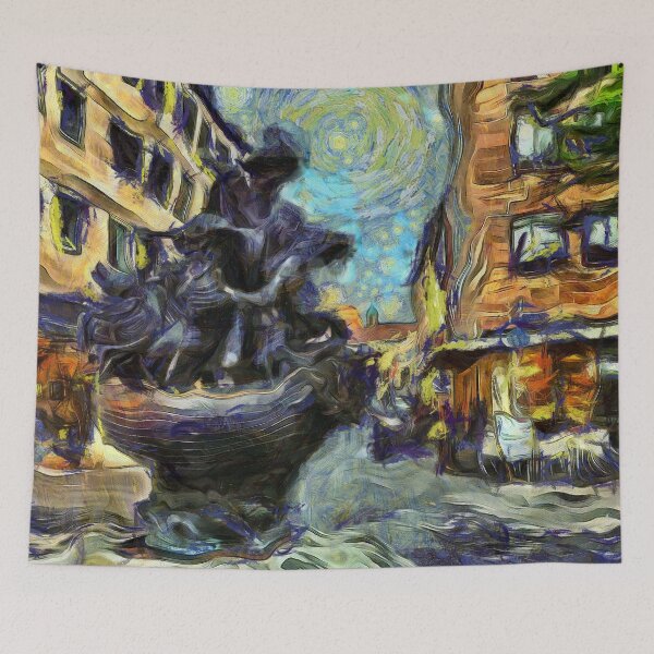 Item preview, Fountain in Old Nuremberg Germany Town Square KPA designed and sold by karynpeters.