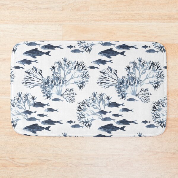 Item preview, Coral Reef watercolor Blue Nautical sealife designed and sold by Citronelladesig.