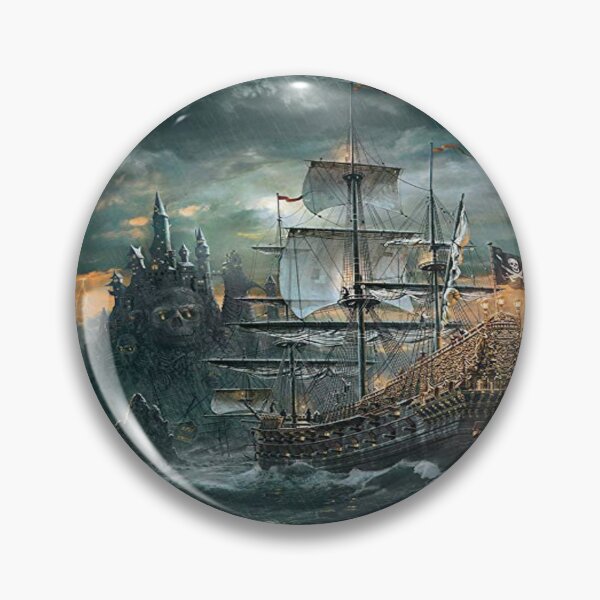 Item preview, Ghost Ship night - digital drawing - color designed and sold by Gatsbird Design.