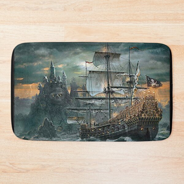 Item preview, Ghost Ship night - digital drawing - color designed and sold by Gatsbird Design.