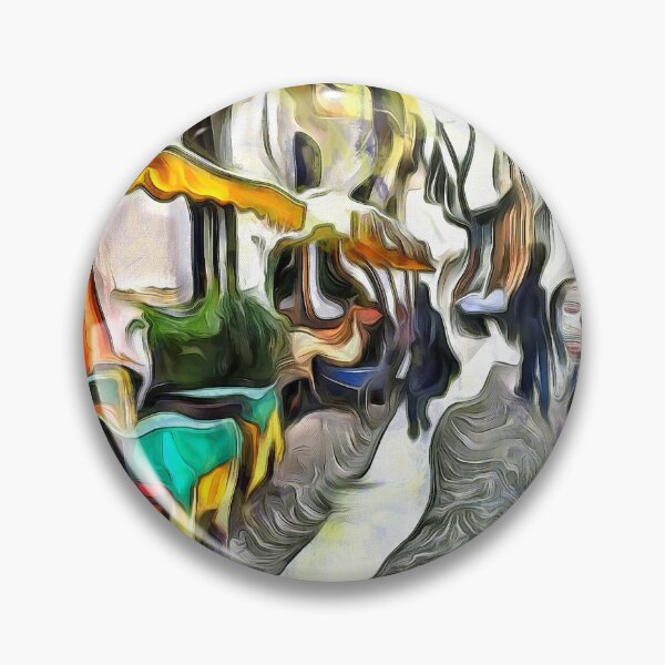 Item preview, Green Restaurant Tables in Old Milan Italy KPA designed and sold by karynpeters.