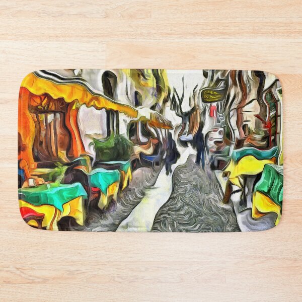 Item preview, Green Restaurant Tables in Old Milan Italy KPA designed and sold by karynpeters.