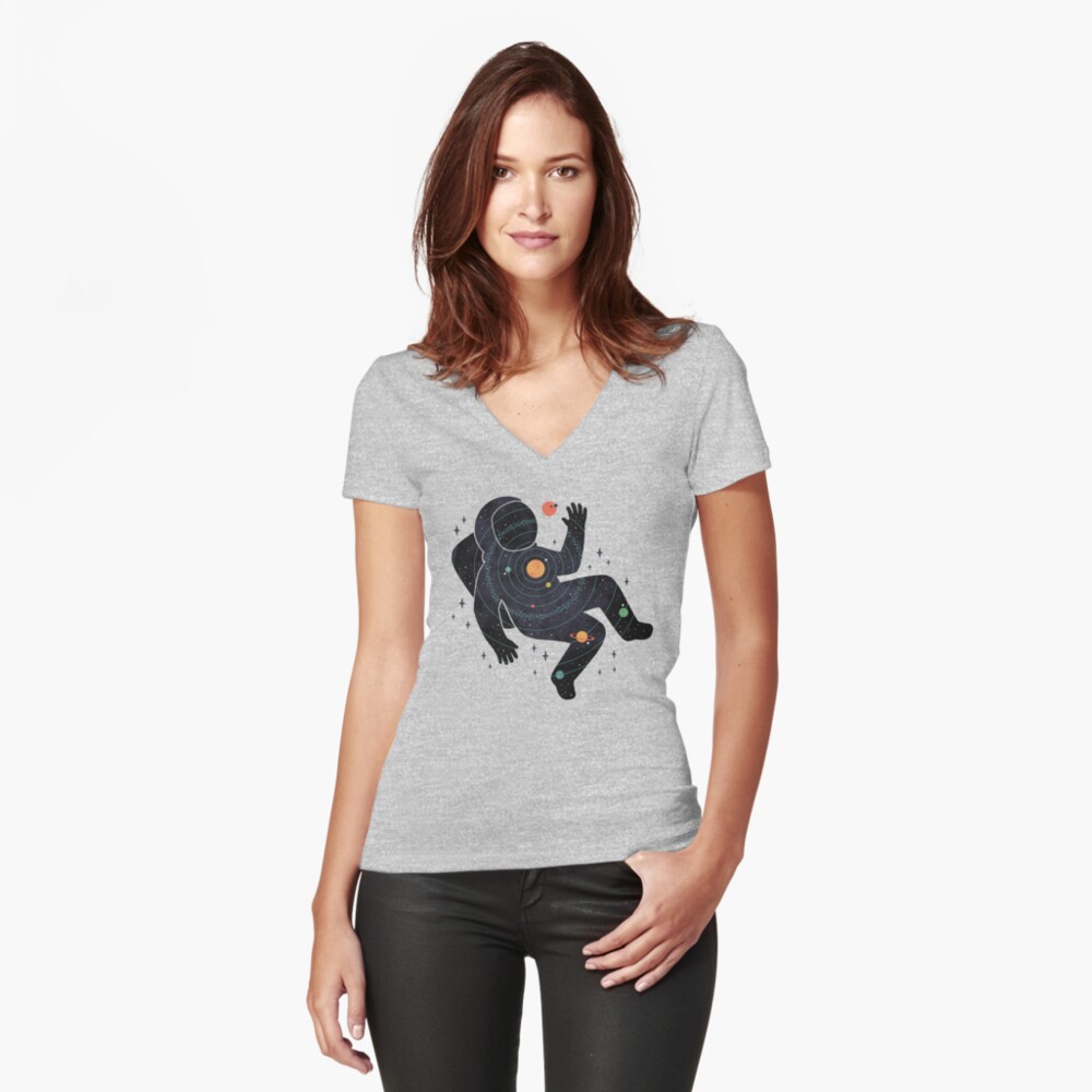 Item preview, Fitted V-Neck T-Shirt designed and sold by thepapercrane.