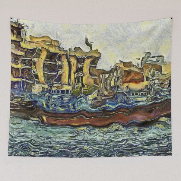 Item preview, Boat and Water in Old Dubai UAE KPA designed and sold by karynpeters.