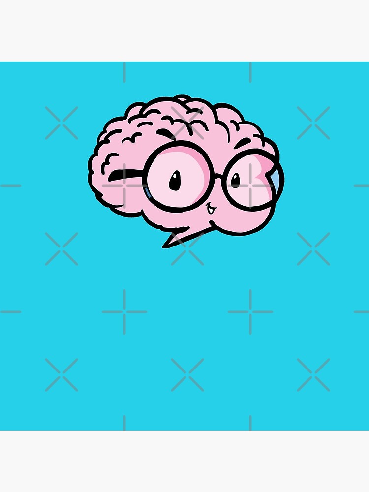 little cute smart brain with glasses by duxpavlic