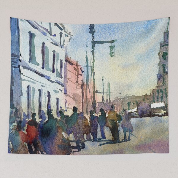Item preview, St Petersburg watercolour painting impressionist style 2 designed and sold by darrenyeoart.