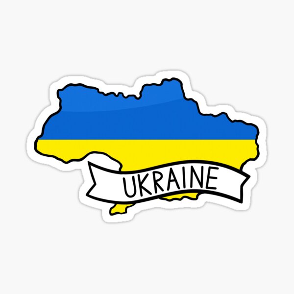 Artikel-Vorschau von Ukraine Flag Map Aufkleber, designt und verkauft von Drawingvild.