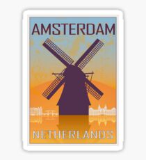 Amsterdam vintage poster Sticker