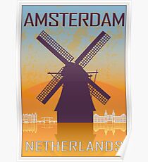 Amsterdam vintage poster Poster