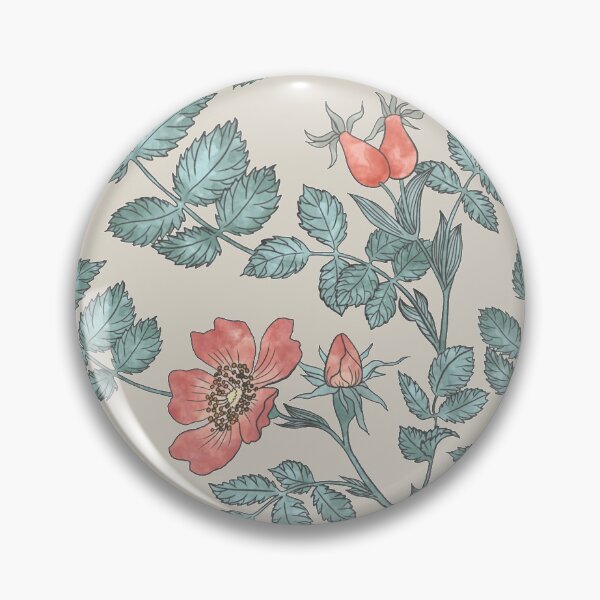 Item preview, Pattern of a wild rose bush with flowers and berries. designed and sold by NLobes.