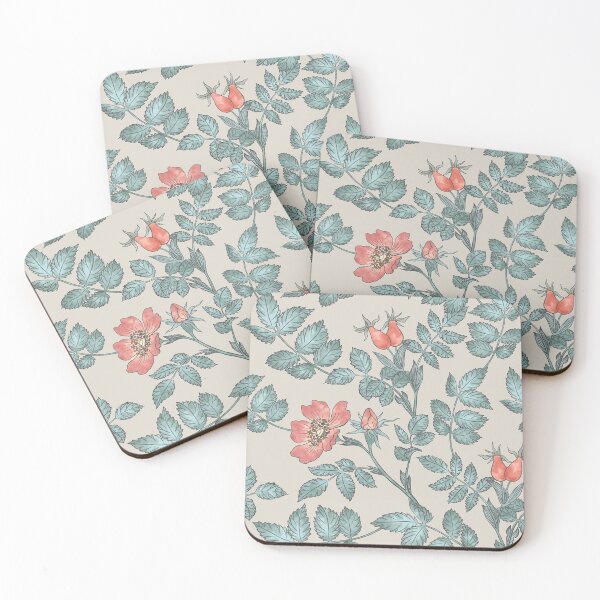 Item preview, Pattern of a wild rose bush with flowers and berries. designed and sold by NLobes.