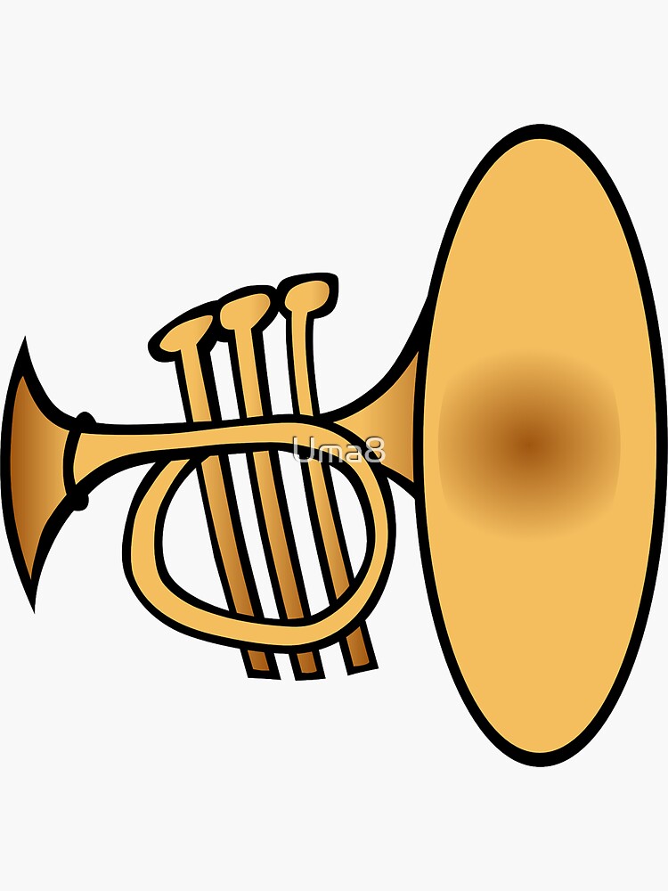 "Cartoon Trumpet" Sticker for Sale by Uma8 Redbubble