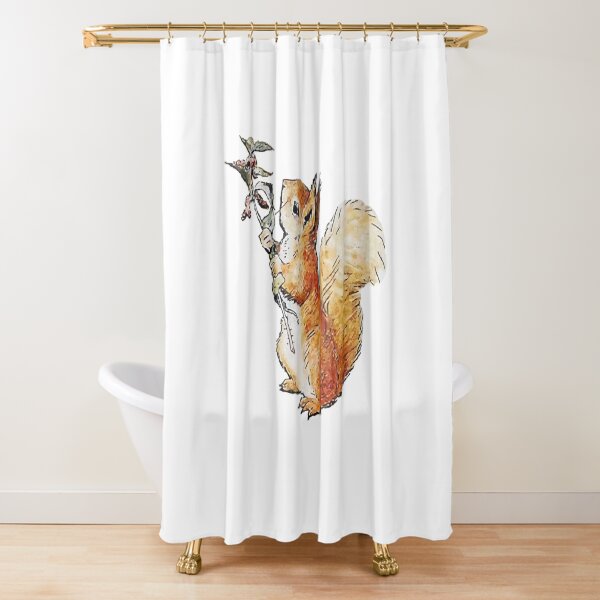 squirrel nutkin hi res vector Shower Curtain
