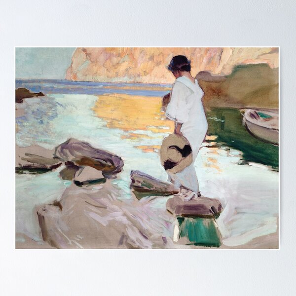 Artikel-Vorschau von Joaquín Sorolla - Elena in Cala de San Vicente 1919, designt und verkauft von Impressionist Masters.