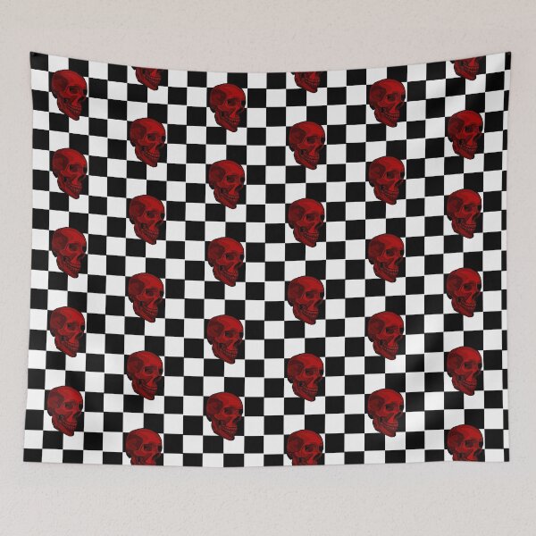 Item preview, Checkerboard Red Skull designed and sold by RiaBubble.