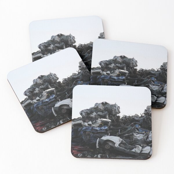 Item preview, Wrecking yard pile of old broken cars	 designed and sold by EstelleRossetti.