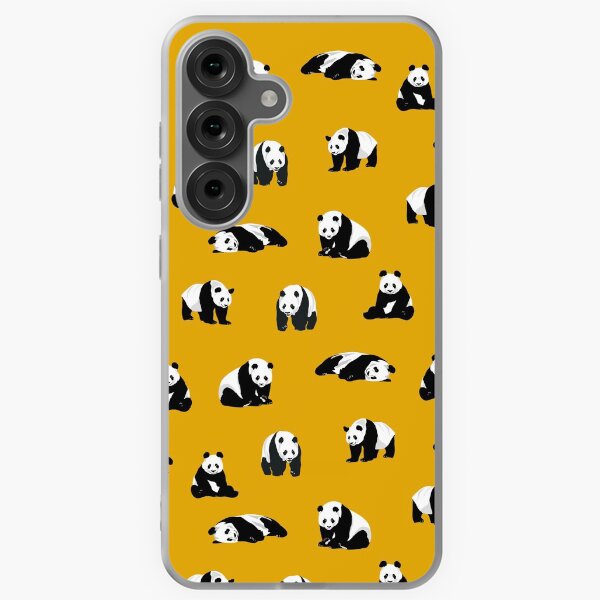 Item preview, Panda Poses on Mustard Yellow designed and sold by OneThreeSix.
