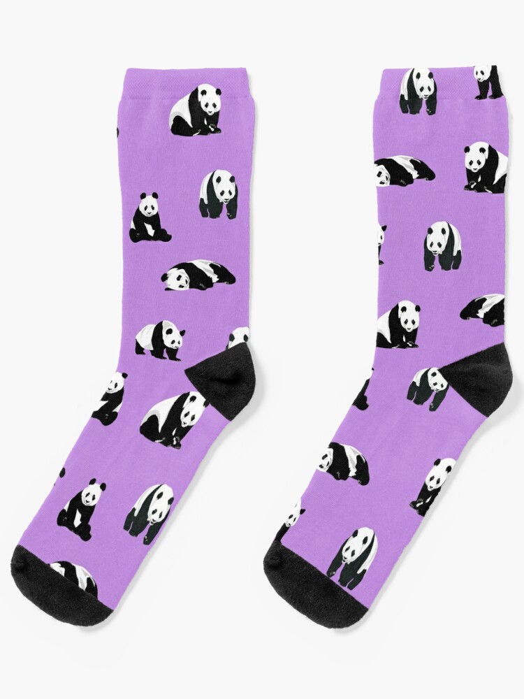 Pandas on Purple Socks for Sale by OneThreeSix