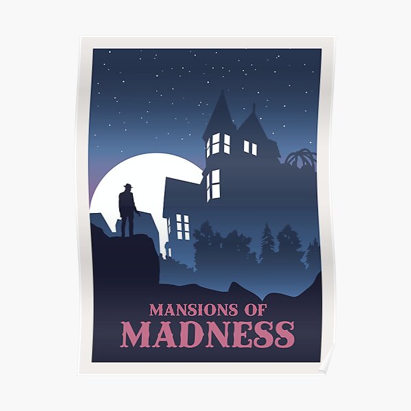 Mansions of Madness Board Game- Minimalist Travel Poster Style - Gaming Art Poster