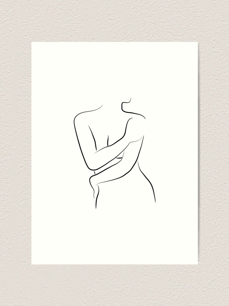 Sexy Body Outline Sketch Oh Hana Art Print By Odyanne Redbubble