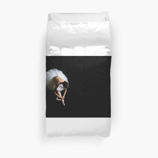 Ballerina Tieing Her Ribbons Duvet Cover