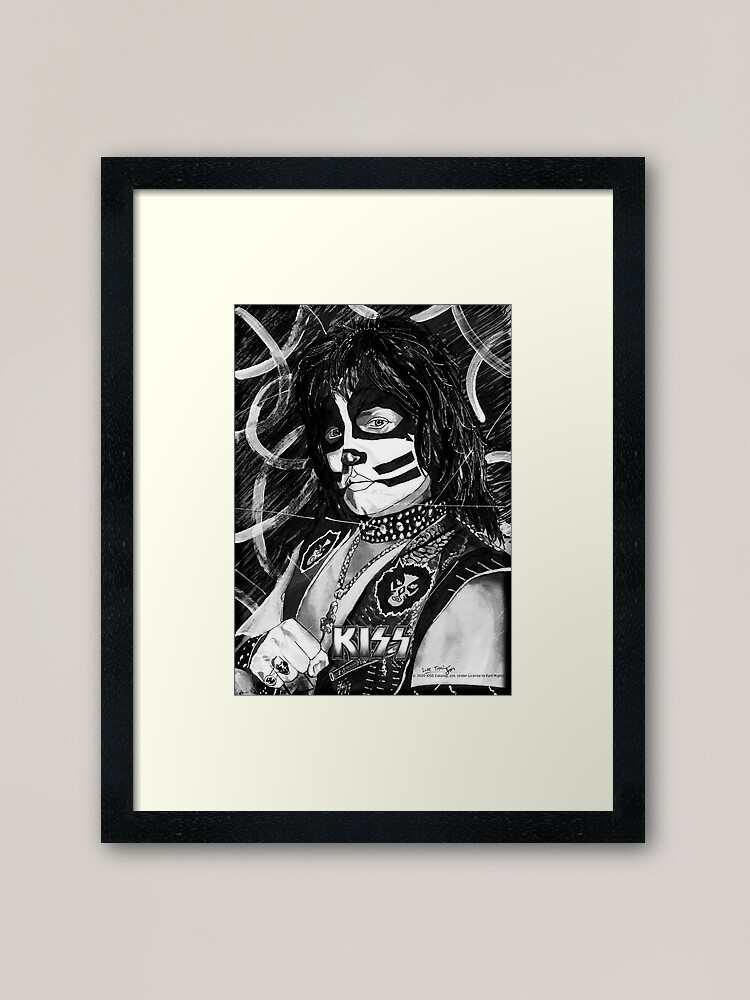 Alternate view of Catman - Ink Original (Black and White with Logo) Framed Art Print