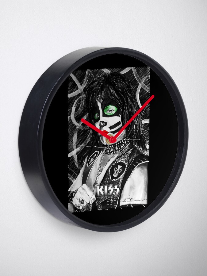 Alternate view of Catman - Ink Original (Colour Splash with Logo) Clock