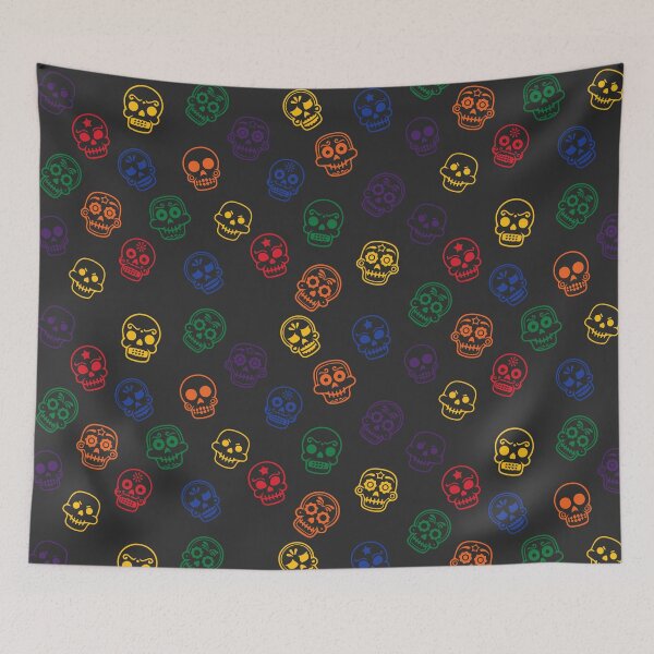 Item preview, Sugar skulls colorful halloween pattern designed and sold by tfortier.