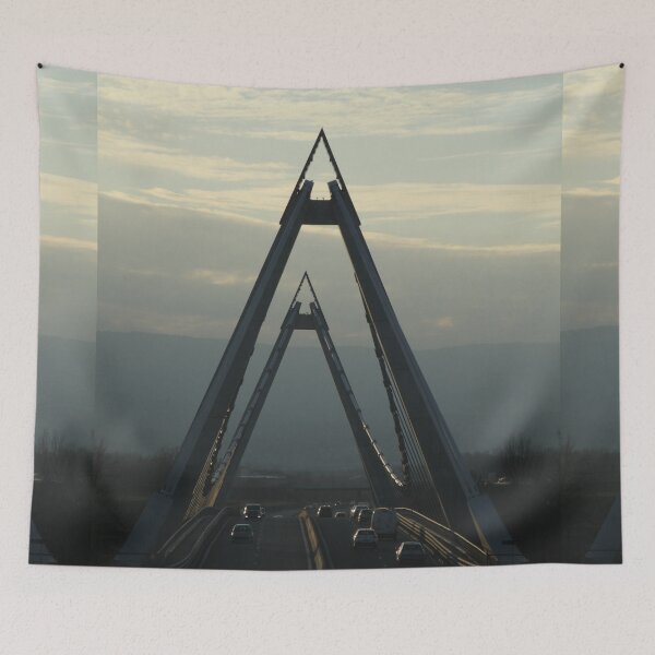 Item preview, Metallic suspended bridge highway landscape	 designed and sold by EstelleRossetti.
