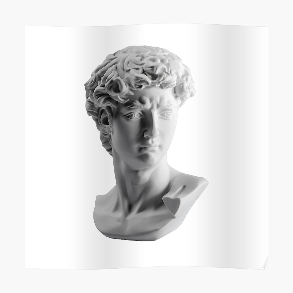 David S Head Michelangelo S David Statue Ancient Greek Sculpture Statue Of Hero Sticker By Magryt Redbubble