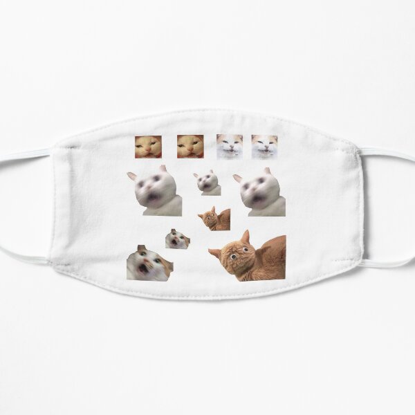 11 pack cats memes sticker combo - weird cat memes 4 Flat Mask