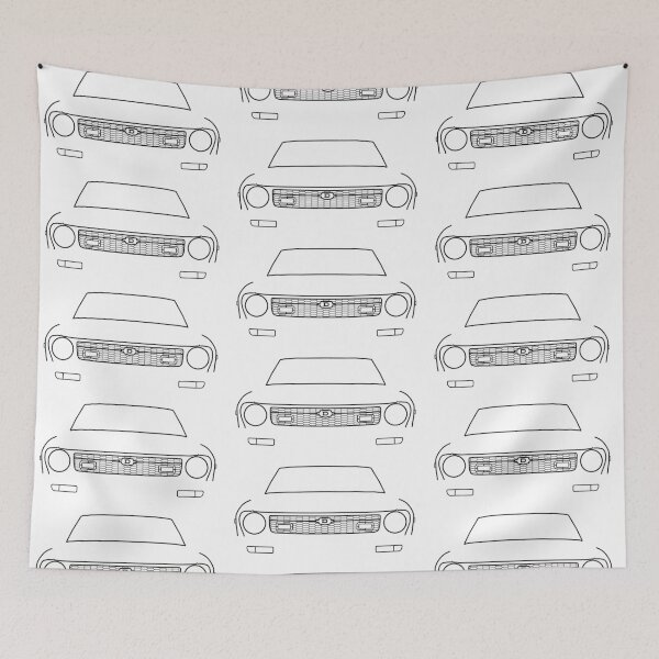 Item preview, Datsun 120Y / B211 classic car black outline graphic designed and sold by soitwouldseem.