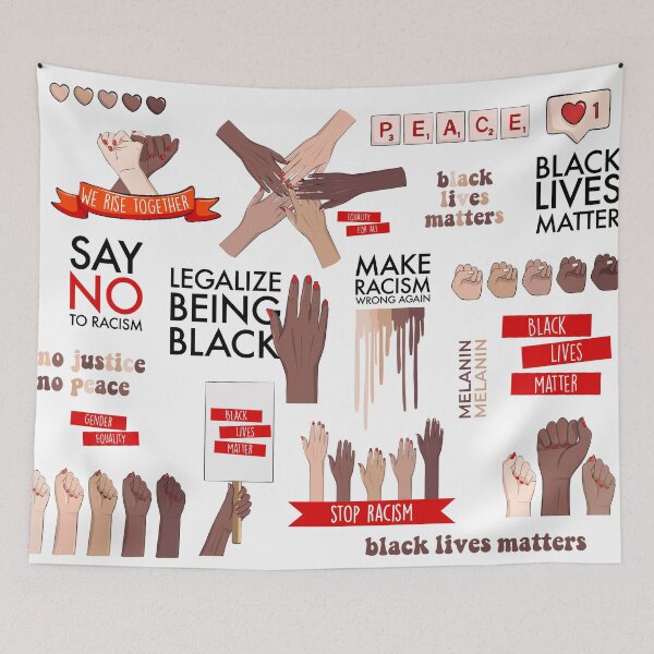 Item preview, Black lives matter stop racism protest designed and sold by Milatoo.