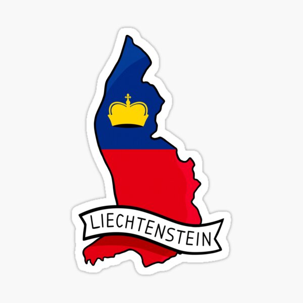 Artikel-Vorschau von Liechtensteiner Flaggenkarte Sticker, designt und verkauft von Drawingvild.