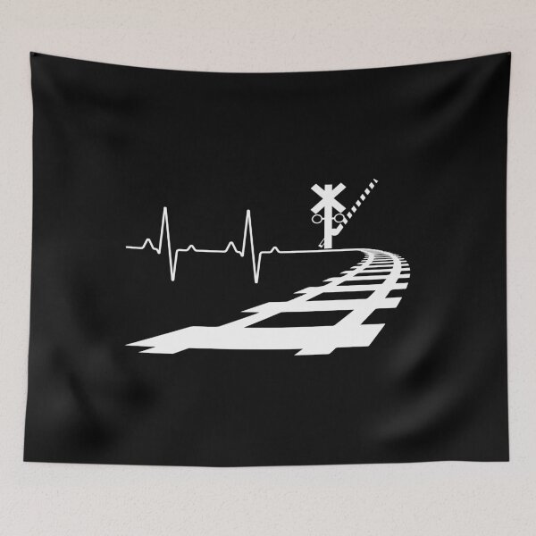 Item preview, heart beat Railroad crossing Trains railway workers Gift  designed and sold by skulltshirt.