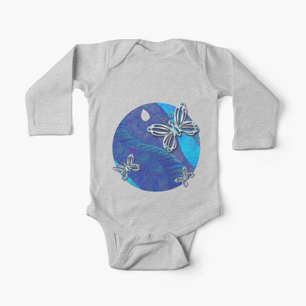 Blue Butterfly 340 Baby One Piece By Sana90 Redbubble