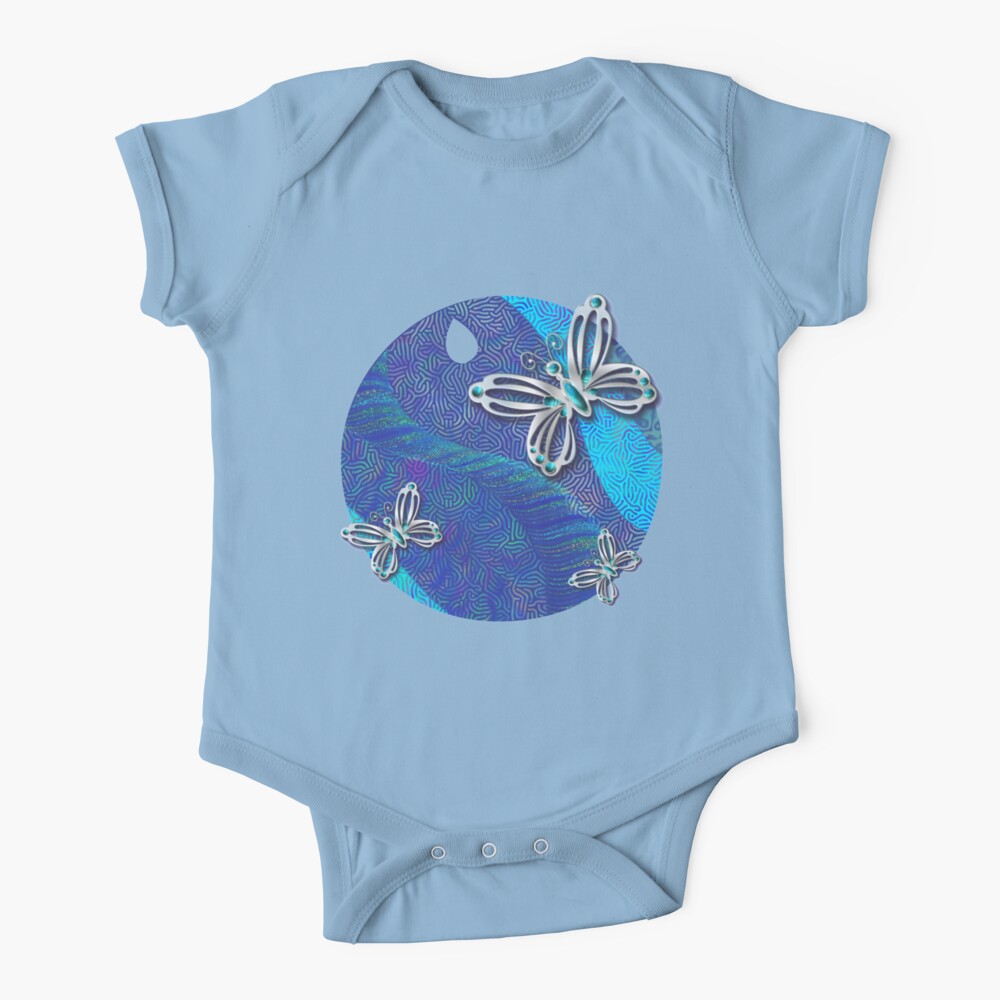 Blue Butterfly 340 Baby One Piece By Sana90 Redbubble