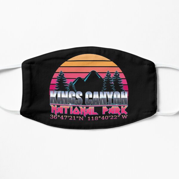 Kings Canyon National Park with GPS Location Classic 80's Design Flat Mask