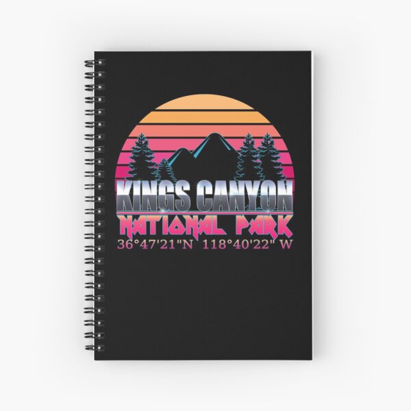 Kings Canyon National Park with GPS Location Classic 80's Design Spiral Notebook
