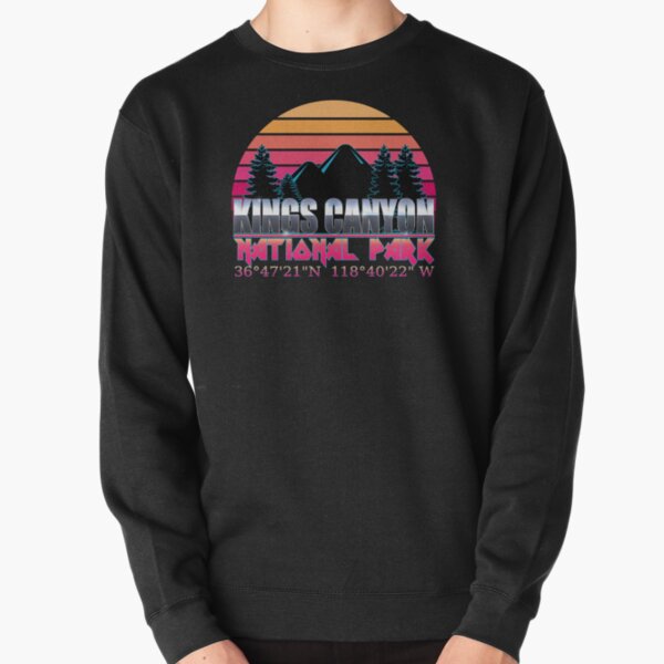 Kings Canyon National Park with GPS Location Classic 80's Design Pullover Sweatshirt