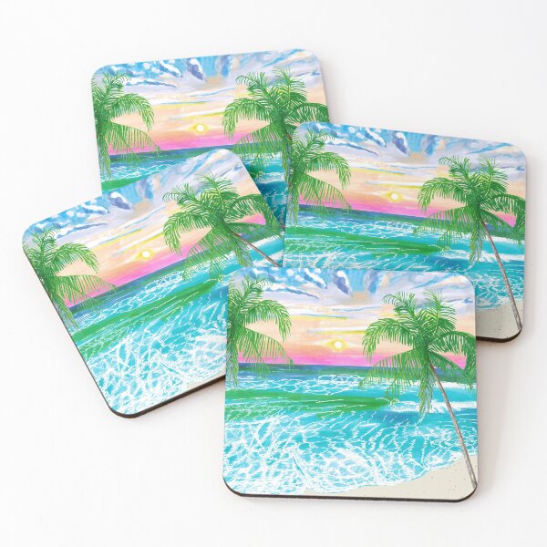 Item preview, Tropical summer, sea landscape, palms and sunset. designed and sold by Colibri77.
