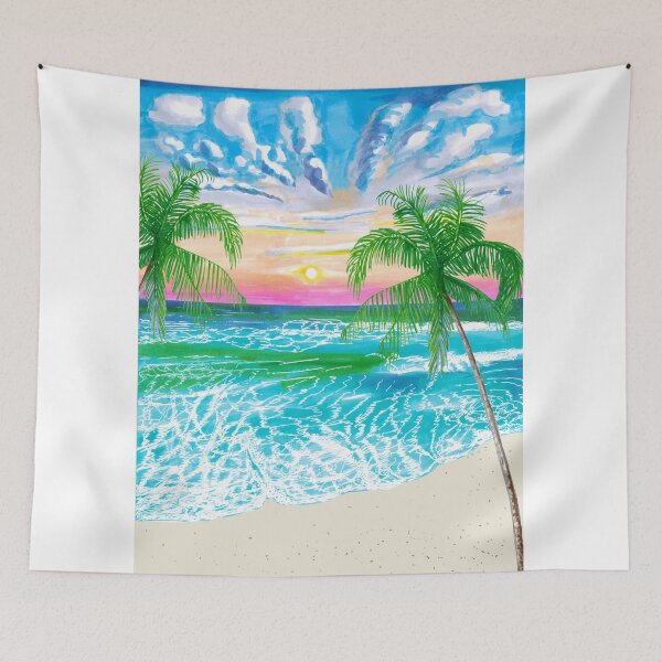 Item preview, Tropical summer, sea landscape, palms and sunset. designed and sold by Colibri77.
