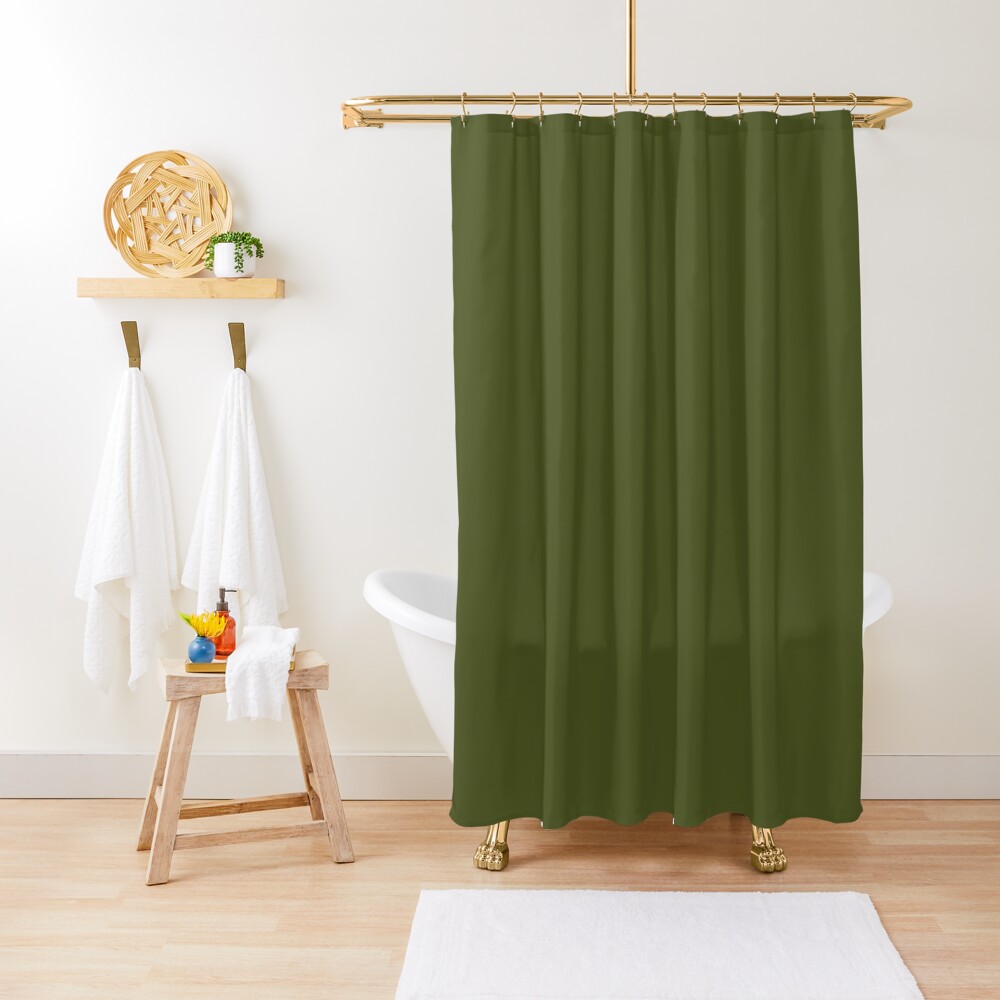 Simply Solid - Army Green Shower Curtain