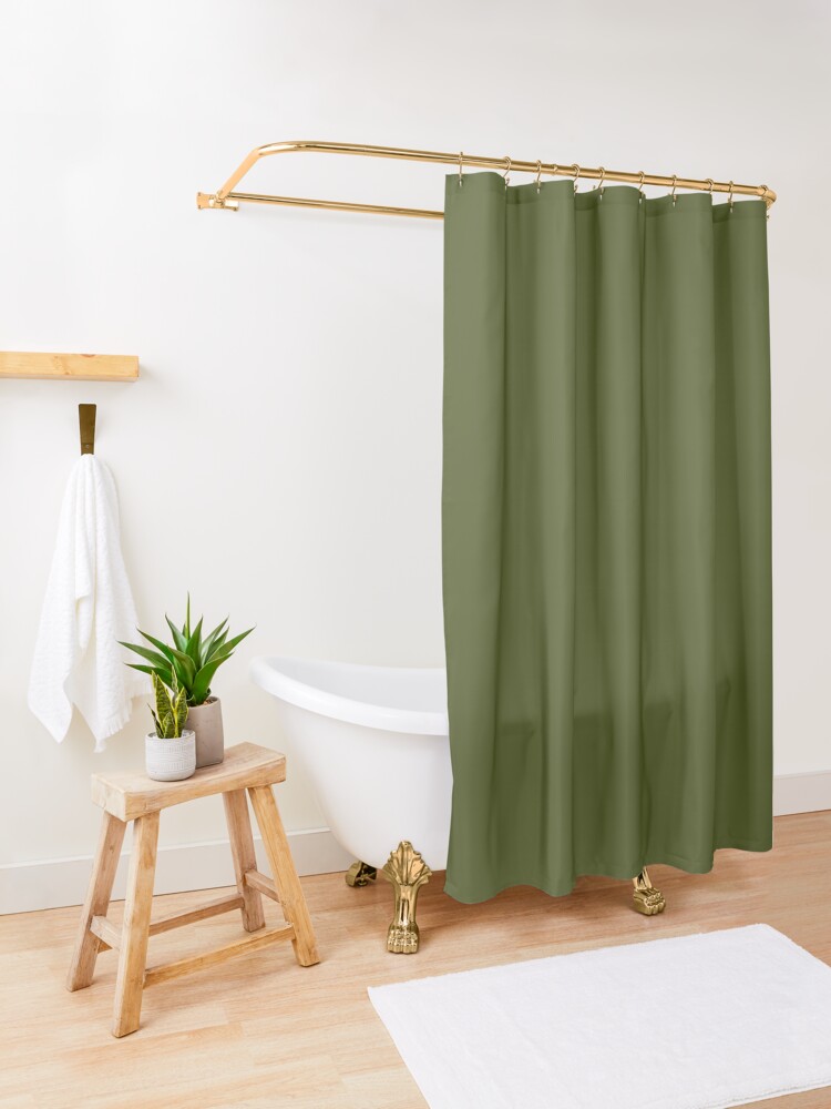 Alternate view of Simply Solid - Army Green Shower Curtain