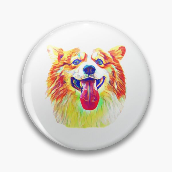Item preview, Tie Dye Happy Corgi in Rainbow colors digital art  designed and sold by conceptDVS.