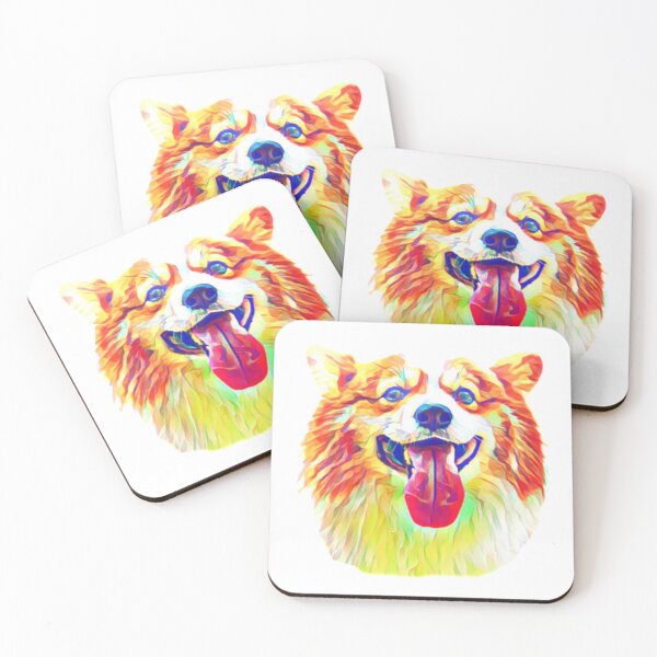 Item preview, Tie Dye Happy Corgi in Rainbow colors digital art  designed and sold by conceptDVS.