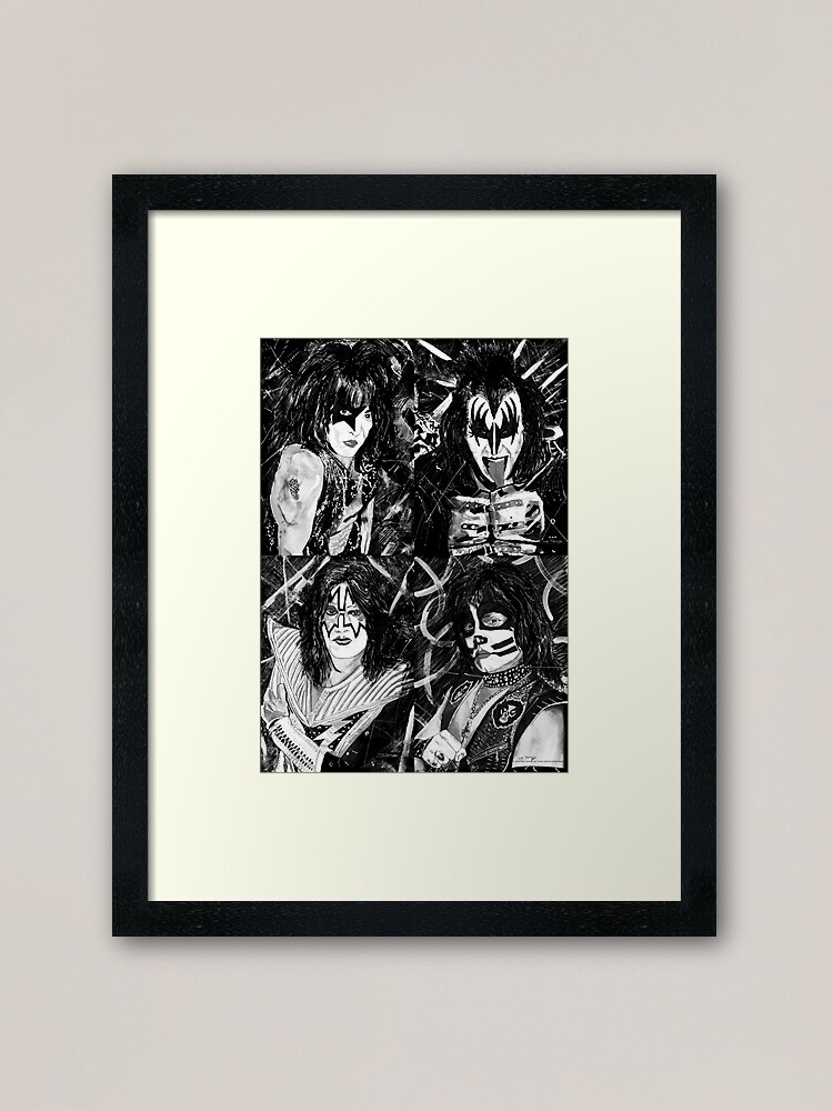 Alternate view of KISS® - Ink Original (Black and White) Framed Art Print