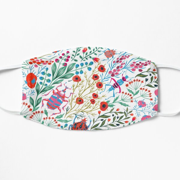 Flowers and Insects Nature Pattern Flat Mask
